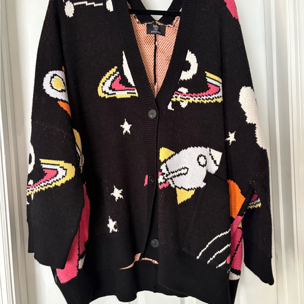 Dressed in LALA Black Space-Themed Sweater